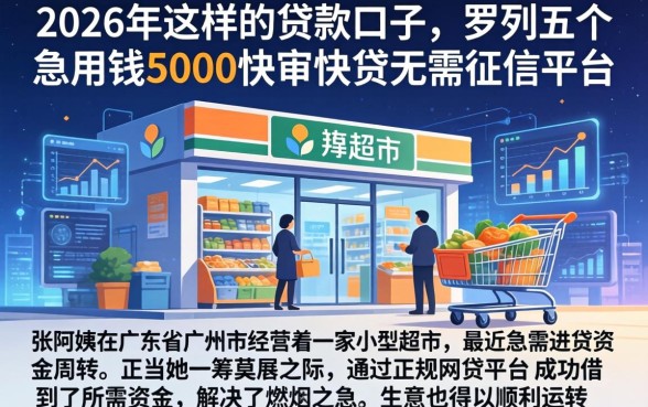 2026年这样的贷款口子，罗列五个急用钱5000快审快贷无需征信平台