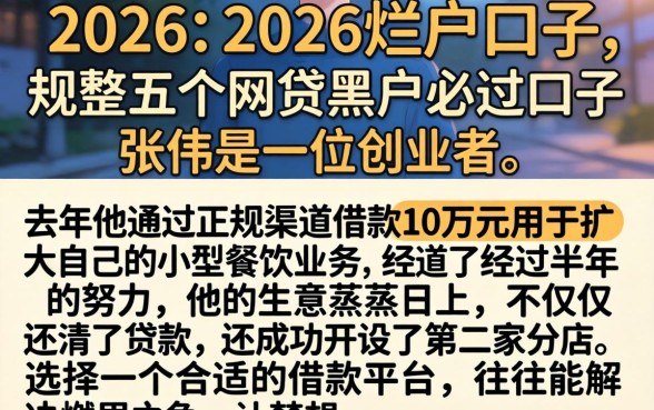 2026年2026烂户口子，规整五个网贷黑户必过口子