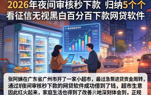 2026年夜间审核秒下款,归纳5个不看征信无视黑白百分百下款网贷软件