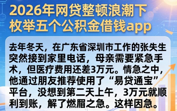 2026年网贷整顿浪潮下，枚举五个公积金借钱app
