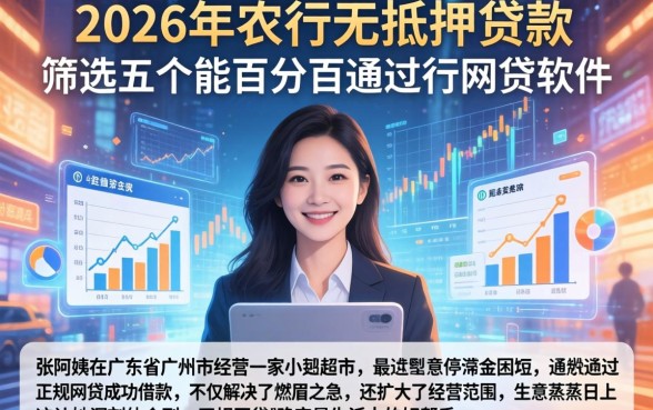 2026年农行无抵押贷款，筛选五个能百分百通过的网贷软件