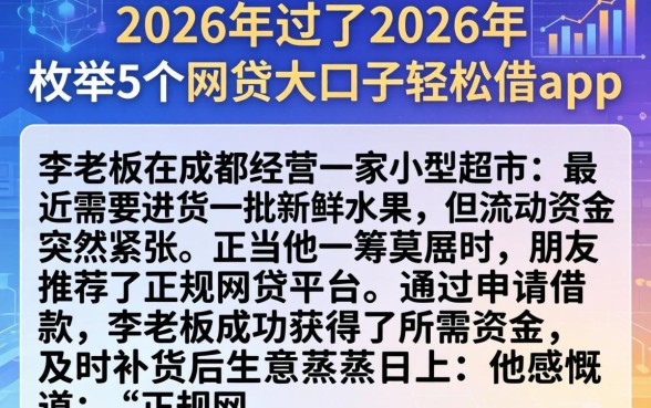 2026年过了2026年，枚举5个网贷大口子轻松借app