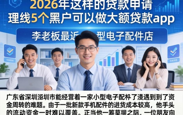 2026年这样的贷款申请，理出5个黑户可以做大额贷款app