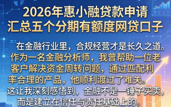 2026年惠小融贷款申请,汇总五个分期有额度的网贷口子