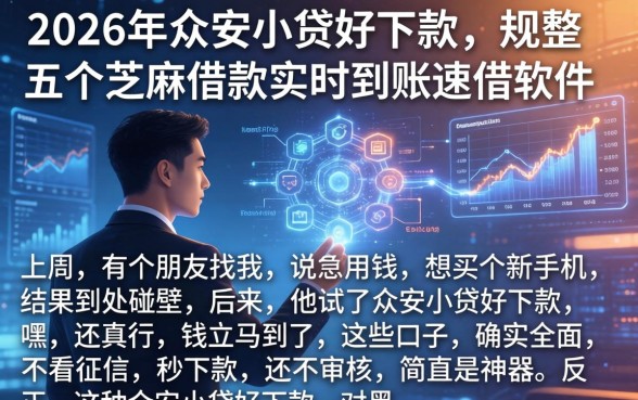 2026年众安小贷好下款,规整五个芝麻借款实时到账速借软件