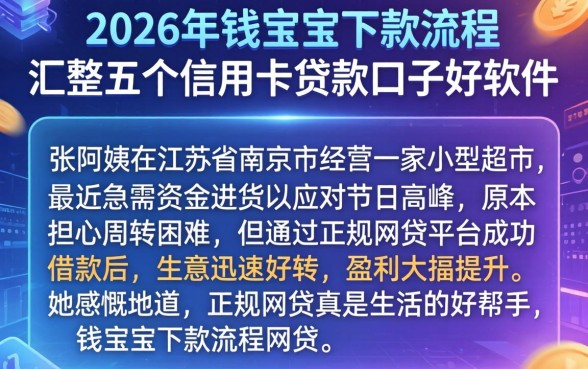 2026年钱宝宝下款流程，汇整五个信用卡贷款口子好软件