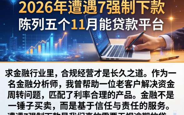 2026年遭遇7强制下款，陈列五个11月能贷款的平台