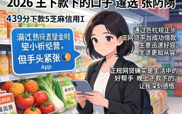 2026年晚上下款下的口子，遴选5个芝麻信用439分下款的app