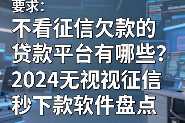 不看征信欠款的贷款平台有哪些？2024无视征信秒下款软件盘点