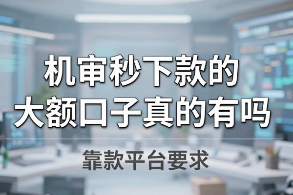 机审秒下款的大额口子真的有吗,哪里能找到靠谱的秒下款平台