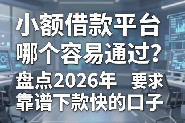 小额借款平台哪个容易通过?盘点2026年靠谱下款快的口子