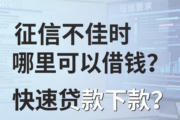 征信不佳时哪里可以借钱?征信不好怎么快速贷款下款?