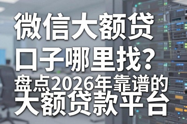 微信大额贷口子哪里找？盘点2026年靠谱的大额贷款平台