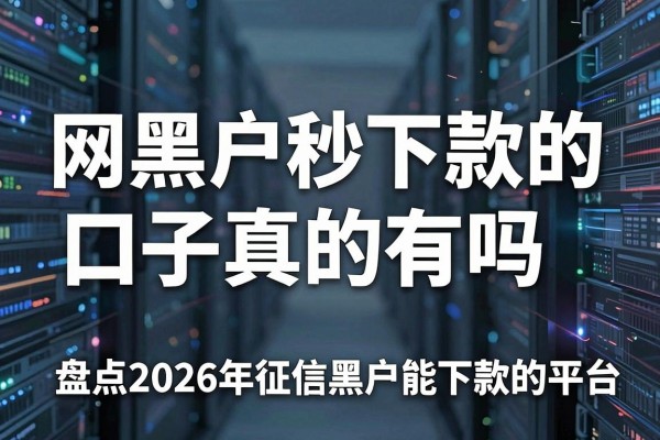 网黑户秒下款的口子真的有吗，盘点2026年征信黑户能下款的平台