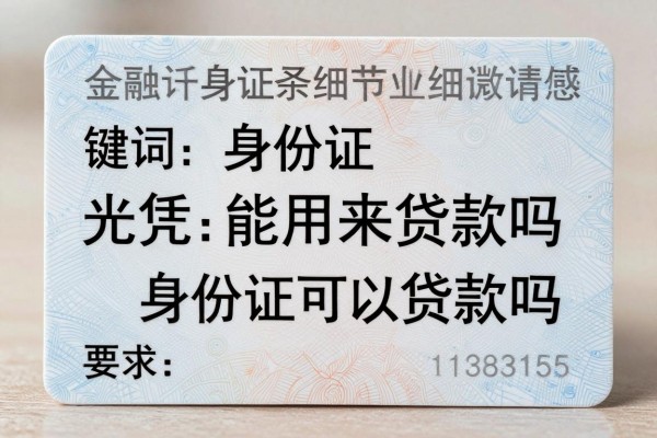 身份证能用来贷款吗，光凭身份证可以贷款吗