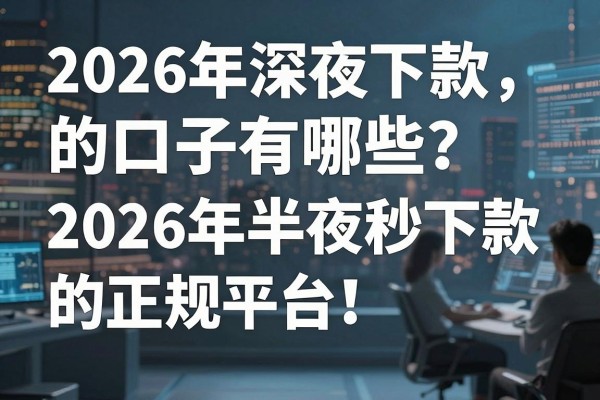 2026年深夜下款的口子有哪些？2026年半夜秒下款的正规平台推荐