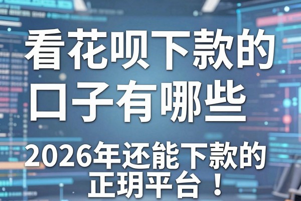 看花呗下款的口子有哪些，2026年还能下款的正规平台推荐