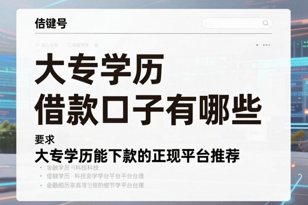 大专学历借款口子有哪些，大专学历能下款的正规平台推荐