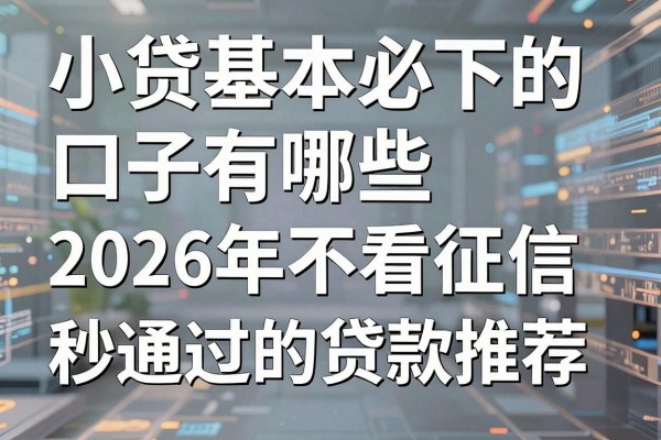 小贷基本必下的口子有哪些,2026年不看征信秒通过的贷款推荐