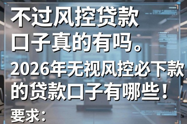不过风控贷款口子真的有吗,2026年无视风控必下款的贷款口子有哪些