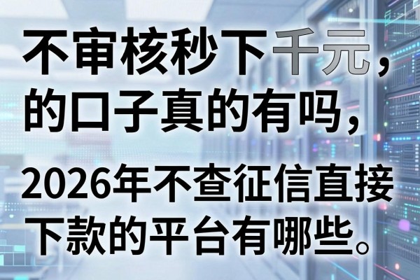 不审核秒下千元的口子真的有吗，2026年不查征信直接下款的平台有哪些
