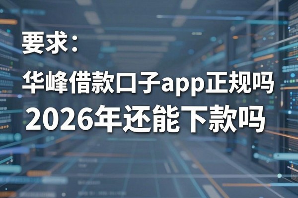 华峰借款口子app正规吗，2026年还能下款吗