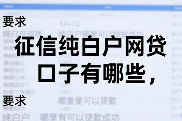 征信纯白户网贷口子有哪些,纯白户哪里可以贷款成功
