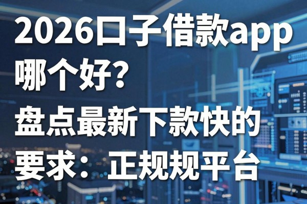 2026口子借款app哪个好？盘点最新下款快的正规平台