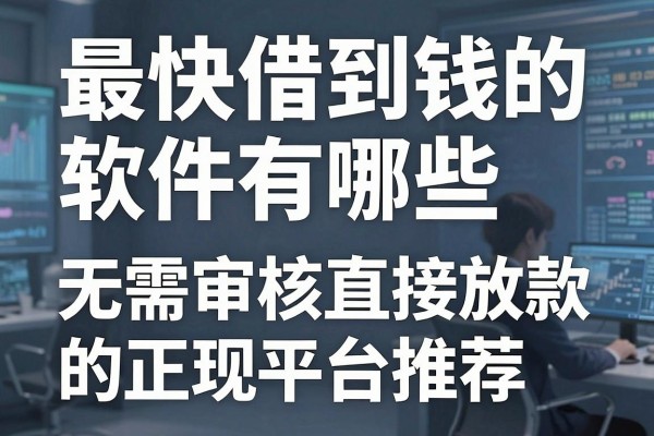 最快借到钱的软件有哪些，2026年无需审核直接放款的正规平台推荐