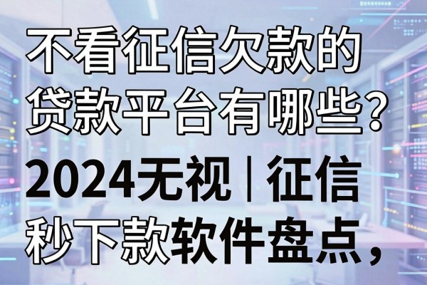 不看征信欠款的贷款平台有哪些?2024无视征信秒下款软件盘点