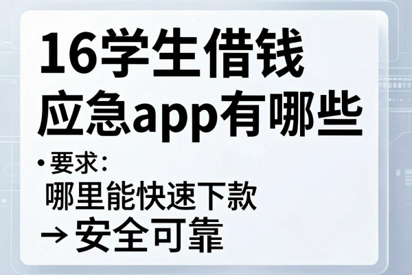 16学生借钱应急app有哪些，哪里能快速下款安全可靠