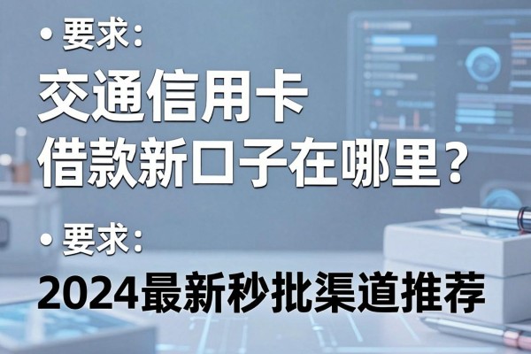 交通信用卡借款新口子在哪里？2024最新秒批渠道推荐
