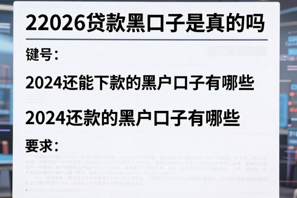 22026贷款黑口子是真的吗,2024还能下款的黑户口子有哪些
