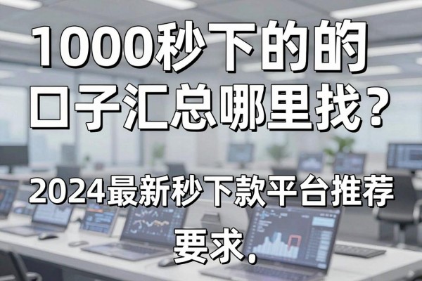 1000秒下的口子汇总哪里找?2024最新秒下款平台推荐
