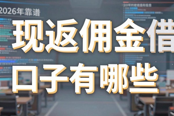 现返佣金借款口子有哪些,2026年靠谱的现返佣金借款口子哪里找