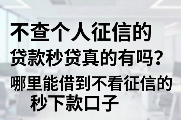 不查个人征信的贷款秒贷真的有吗?哪里能借到不看征信的秒下款口子?