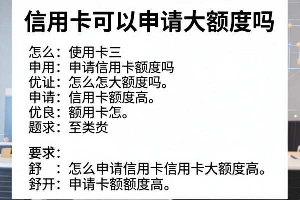 信用卡可以申请大额度吗,怎么申请信用卡额度高