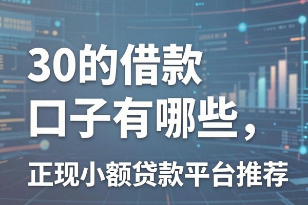 30的借款口子有哪些,正规小额贷款平台推荐