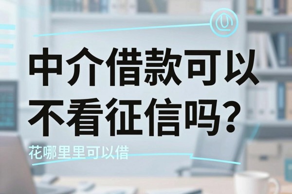 中介借款可以不看征信吗?征信花哪里可以借到钱