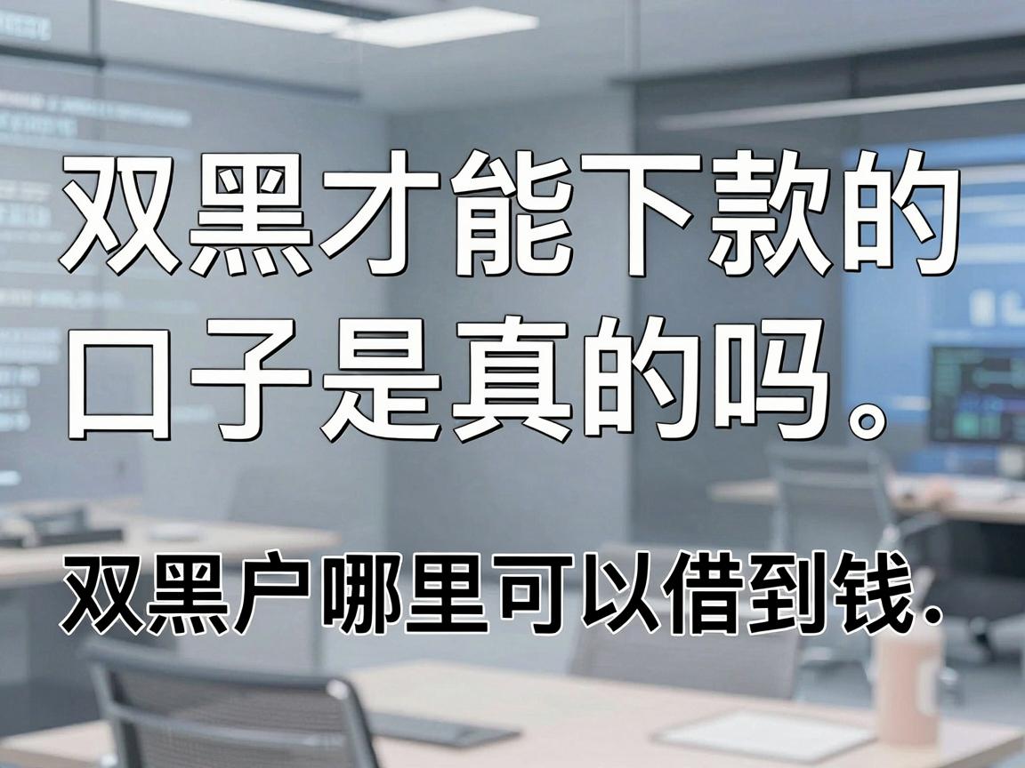 双黑才能下款的口子是真的吗,双黑户哪里可以借到钱
