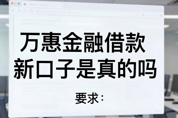 万惠金融借款新口子是真的吗,万惠金融借款新口子怎么申请