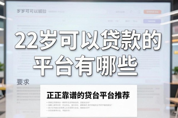22岁可以贷款的平台有哪些，正规靠谱的贷款平台推荐