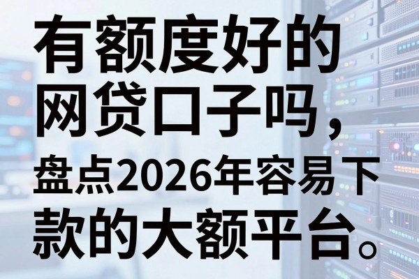 有额度好的网贷口子吗,盘点2026年容易下款的大额平台