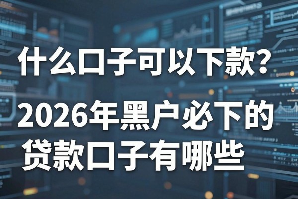 什么口子可以下款？2026年黑户必下的贷款口子有哪些