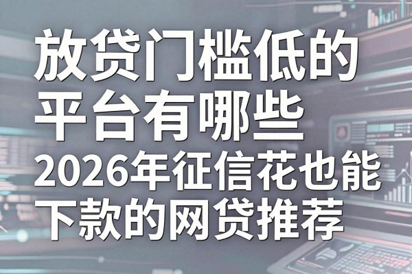 放贷门槛低的平台有哪些,2026年征信花也能下款的网贷推荐