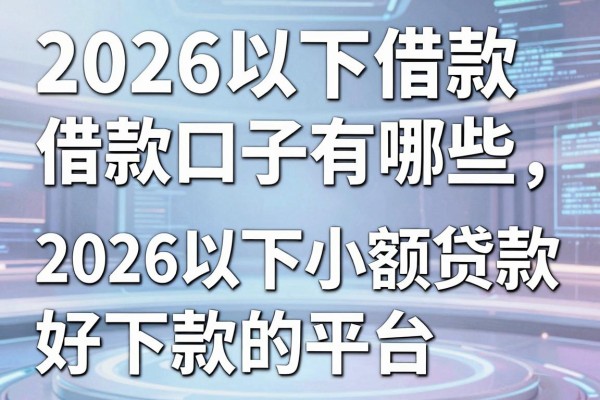 2026以下借款口子有哪些，2026以下小额贷款好下款的平台推荐