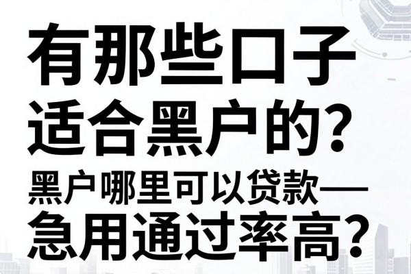 有那些口子适合黑户的?黑户哪里可以贷款急用通过率高