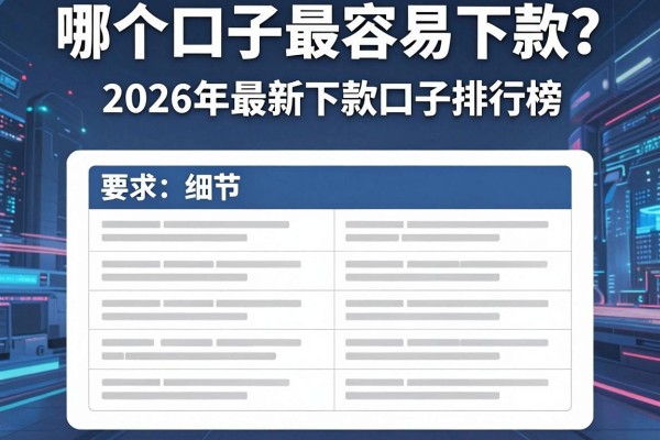 哪个口子最容易下款？2026年最新下款口子排行榜