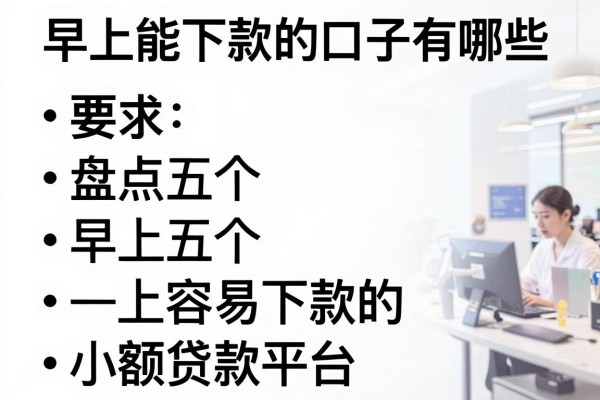 早上能下款的口子有哪些,盘点五个早上容易下款的小额贷款平台