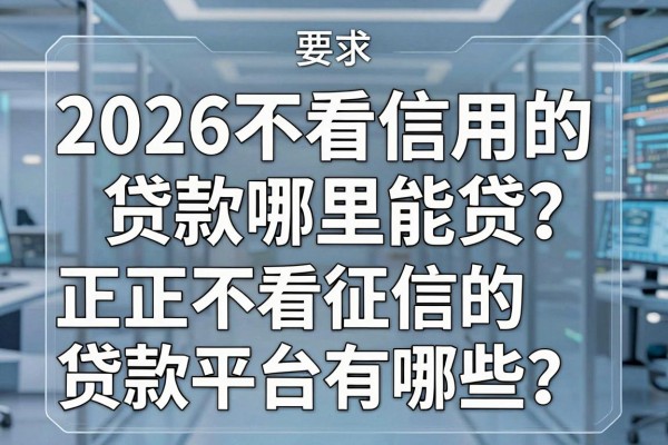 2026不看信用的贷款哪里能贷?正规不看征信的贷款平台有哪些
